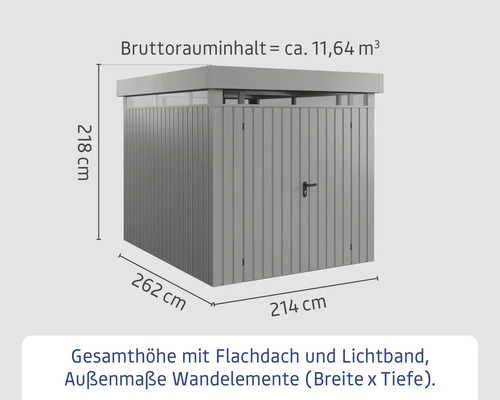 Abmessungen des Gartenhauses mit Flachdach