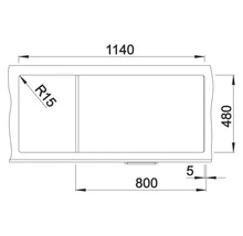 Technische Zeichnung einer Duschwanne mit Maßangaben