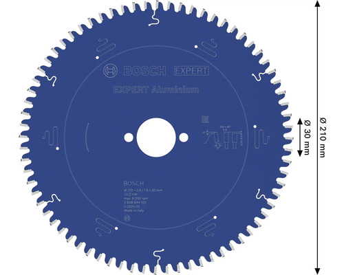 Bosch Expert Aluminium Sägeblatt, 210 Millimeter Durchmesser