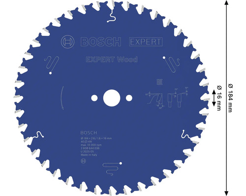 Bosch Expert Holzsägeblatt mit 184 Millimeter Durchmesser