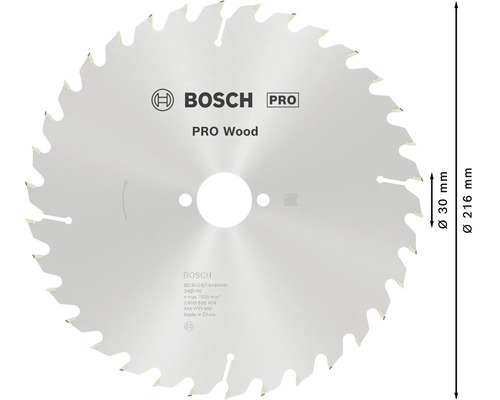 Bosch Pro Holzsägeblatt mit 216 mm Durchmesser