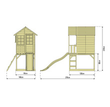 Abmessungen Spielturm mit Rutsche