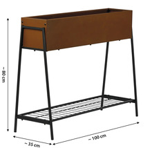 Rechteckiger Pflanzkasten aus Metall mit Ablage, circa 80 x 100 x 35 cm