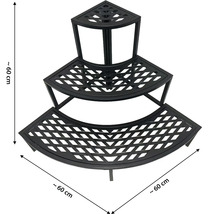 Dreistufiges Eckregal aus Metall, circa 60 cm hoch