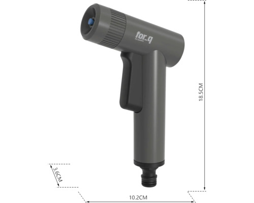 For Q Wasserspritzpistole mit Abmessungen