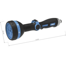 Gartenspritze mit einem Durchmesser von 6,7 Zentimetern und einer Länge von 25,4 Zentimetern.