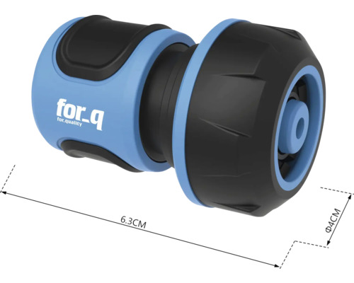 Gartenschlauchkupplung mit einer Länge von 6,3 Zentimetern und einem Durchmesser von 4 Zentimetern