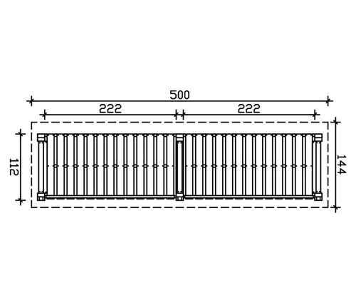Technische Zeichnung eines Gartentores mit Maßangaben
