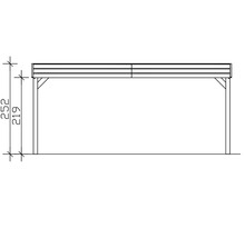 Technische Zeichnung eines Carports mit Höhenangaben