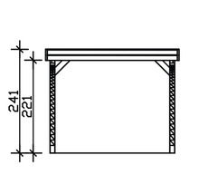 Technische Zeichnung eines Carports mit Maßangaben