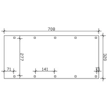 Technische Zeichnung mit Maßangaben