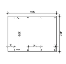 Technische Zeichnung mit Maßangaben: 555, 402, 359, 141, 71 und 15.