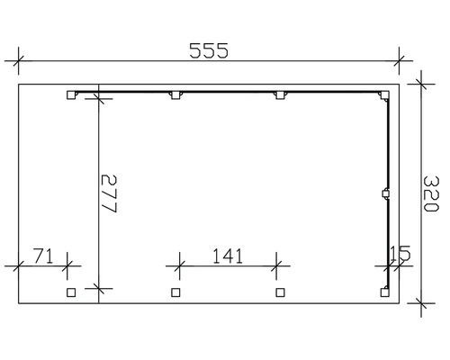 Technische Zeichnung mit Maßangaben