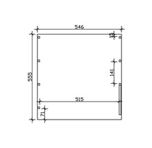 Grundrisszeichnung mit Maßangaben in Millimetern