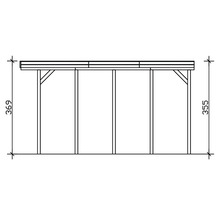 Technische Zeichnung eines Carports mit Höhenangaben