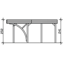 Technische Zeichnung eines Carports mit Maßangaben