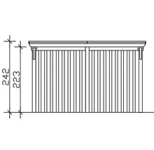 Technische Zeichnung eines Sichtschutzzauns mit Höhenangaben