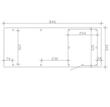 Technische Zeichnung mit Maßangaben