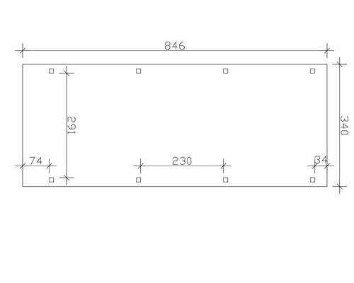 Technische Zeichnung mit Maßangaben