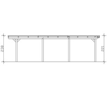 Technische Zeichnung eines Carports mit Höhenangaben