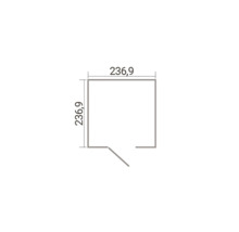 Grundriss eines Gartenhauses mit den Maßen 236,9 mal 236,9.