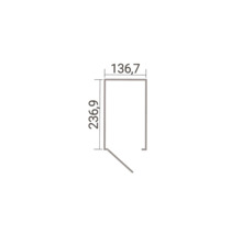 Technische Zeichnung einer Türöffnung in der Draufsicht mit den Maßen 136,7 und 236,9.