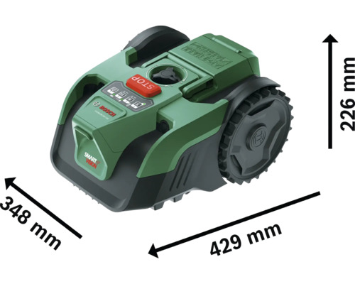 Bosch Mähroboter Indego XS 300 mit Abmessungen