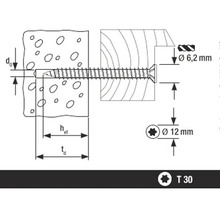 Technische Zeichnung einer Schraube mit Maßangaben