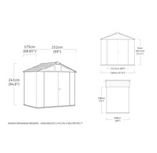 Abmessungen des Gartenhauses in Zentimetern