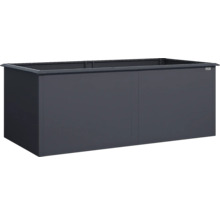 Rechteckiges WEKA Hochbeet aus Holz in Anthrazit.
