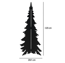Weihnachtsbaum-Silhouette aus Metall mit Abmessungen von 120 Zentimeter Höhe und 61 Zentimeter Durchmesser.
