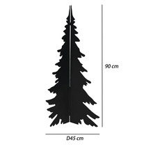 Schwarzer Weihnachtsbaum aus Metall, Höhe 90 Zentimeter, Durchmesser 45 Zentimeter.