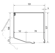 Technische Zeichnung einer Revisionsblende mit Maßangaben in Millimetern.