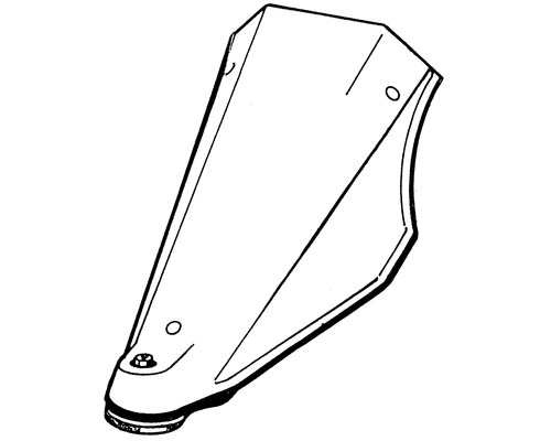 Ersatzmesser für Rasenmäher aus Metall mit mehreren Befestigungslöchern.