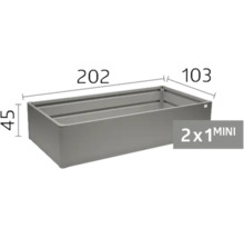 Metall-Hochbeet mit den Maßen 202 mal 103 mal 45 Zentimeter, Modell 2 mal 1 MINI.