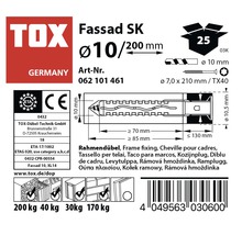 Rahmendübel Tox Fassad SK 10/200, 25 Stück