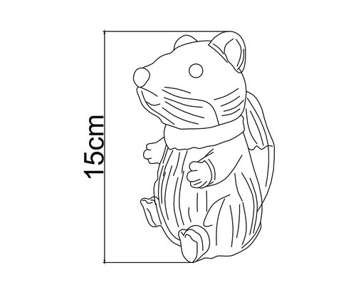 Dekofigur Hamster mit einer Höhe von 15 Zentimetern.