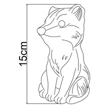 Skizze einer sitzenden Gartenfigur Fuchs mit einer Höhe von 15 Zentimeter.