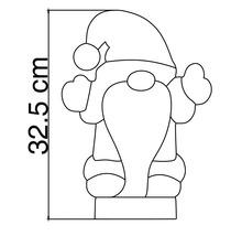 Umrisszeichnung eines Weihnachtswichtels mit einer Höhe von 32,5 Zentimetern.
