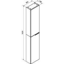 Maßskizze eines Hochschranks, Höhe 1620 Millimeter, Breite 300 Millimeter, Tiefe 168 Millimeter.