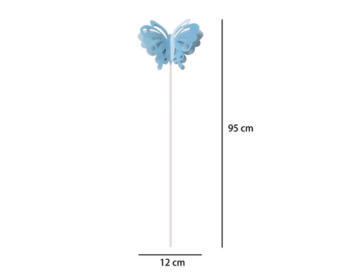 Gartenstecker Schmetterling, Höhe 95 Zentimeter, Breite 12 Zentimeter.