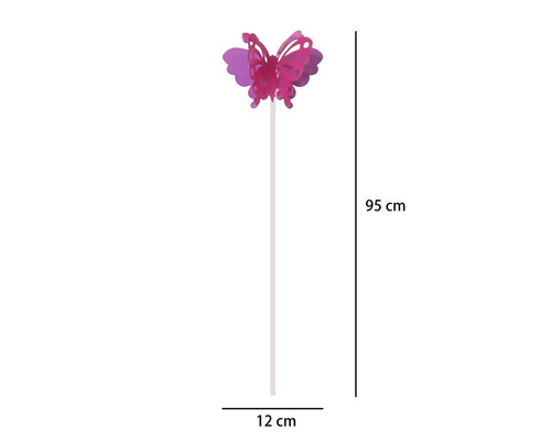 Gartenstecker mit Schmetterling, Höhe 95 Zentimeter, Breite 12 Zentimeter.