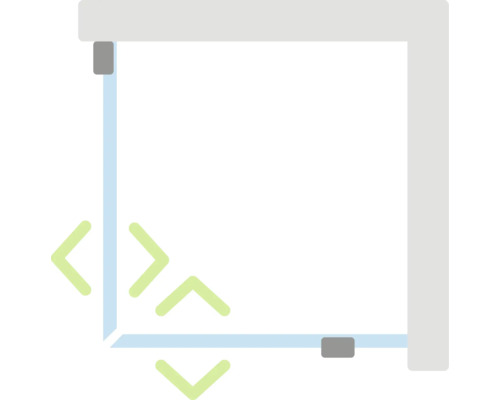 Schematische Darstellung des Verstellbereichs einer Duschkabine