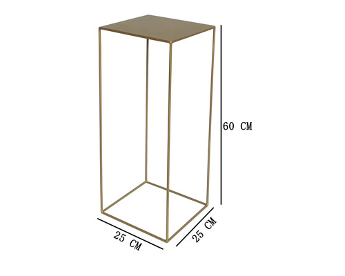 Quadratische Blumenständer Säule aus Metall mit 25 mal 25 Zentimeter Grundfläche und 60 Zentimeter Höhe