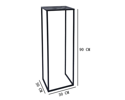 Quadratische Pflanzensäule aus Metall, 90 Zentimeter hoch mit 30 mal 30 Zentimetern Grundfläche, Blumenständer für den Innen- und Außenbereich.