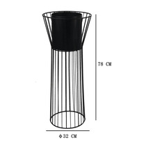 Blumenständer aus Metall mit Pflanzkübel, Höhe 78 Zentimeter, Durchmesser 32 Zentimeter