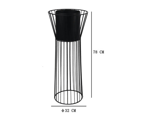 Blumenständer aus Metall mit Pflanzkübel, Höhe 78 Zentimeter, Durchmesser 32 Zentimeter
