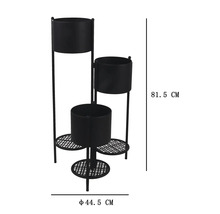 Blumenständer aus Metall mit drei Etagen, Höhe 81,5 Zentimeter und Durchmesser 44,5 Zentimeter für Zimmerpflanzen.