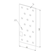 Flachverbinder mit Lochbild 140 mal 60 Millimeter