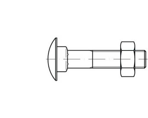 Schematische Darstellung einer Schlossschraube mit Mutter